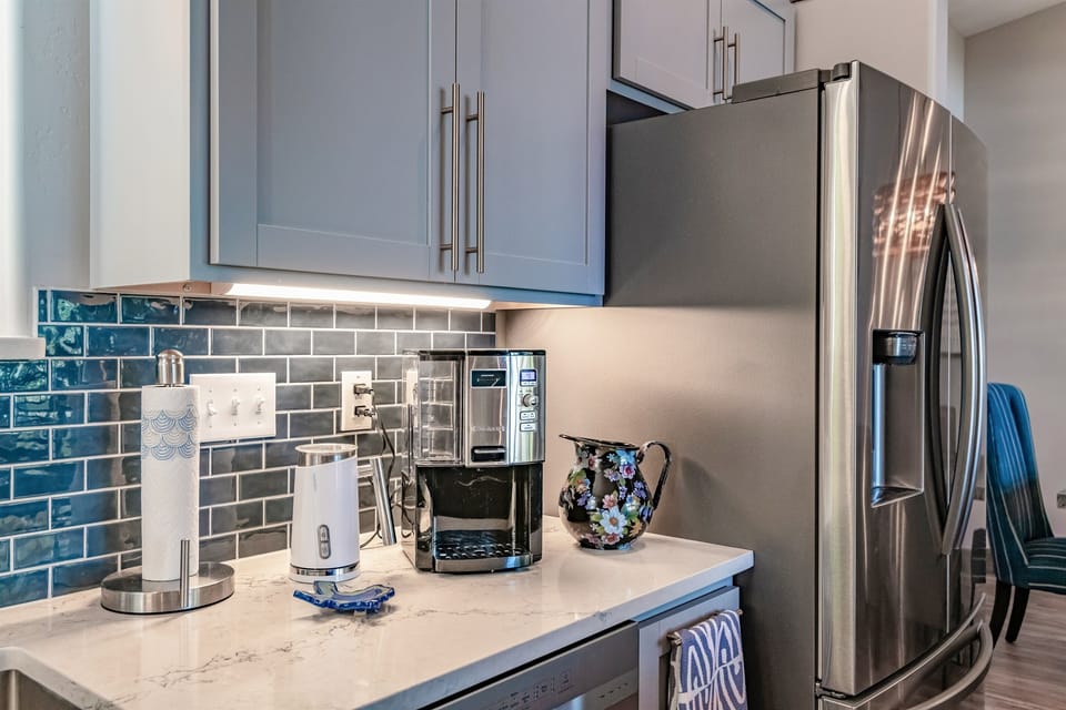 Regular and Keurig coffee pots are provided, along with so many other kitchen goodies!