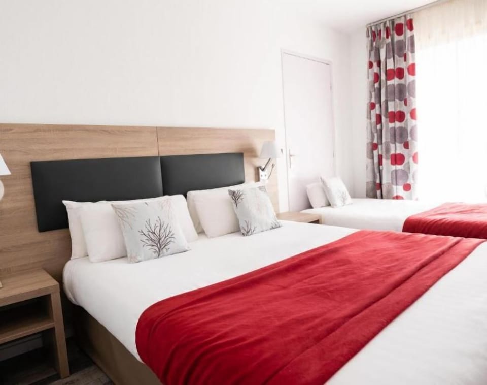 Relax on the comfy bed after a day outside.