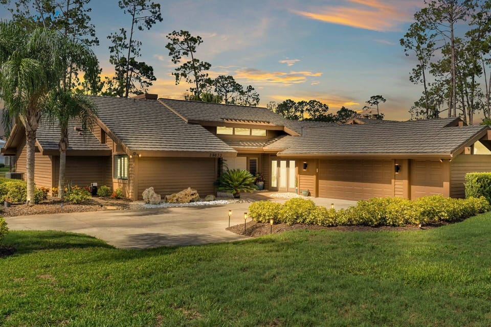 Stunning view of the property with all the lights.