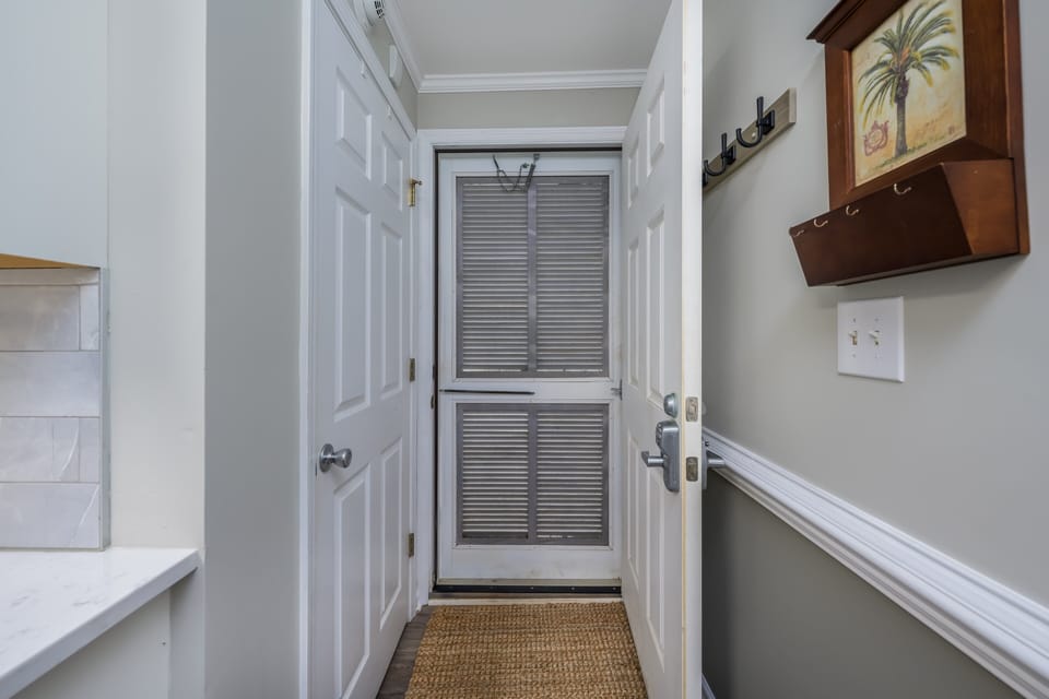 Double screened door for sound and sand protection,