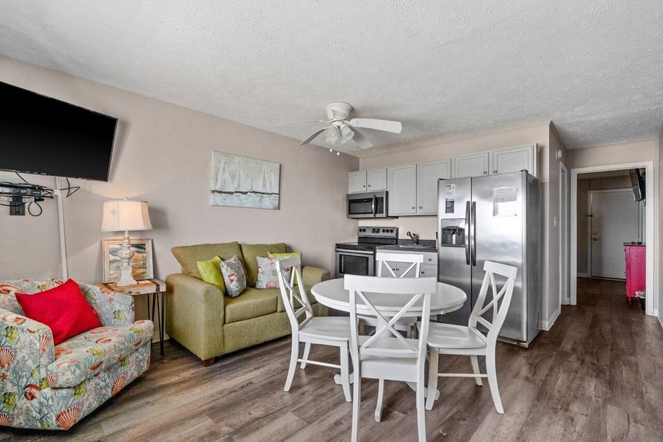 Full kitchen, easy living, and the beach basically as your backyard.