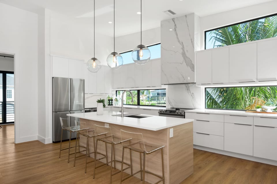 Open kitchen with island