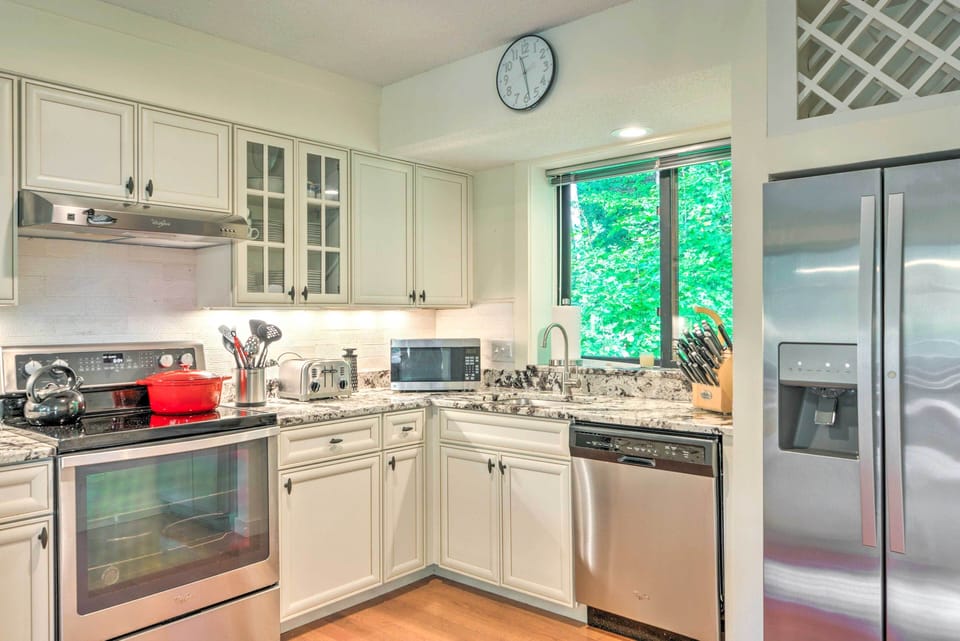 We love to cook.  Fully stocked kitchen with everything you need!