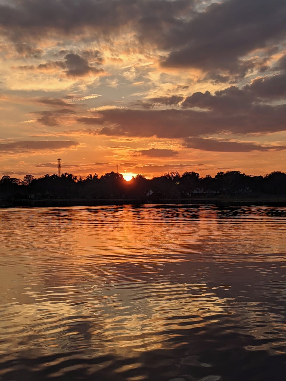 Sunset on Lake Henderson accessible from the house on the boat.