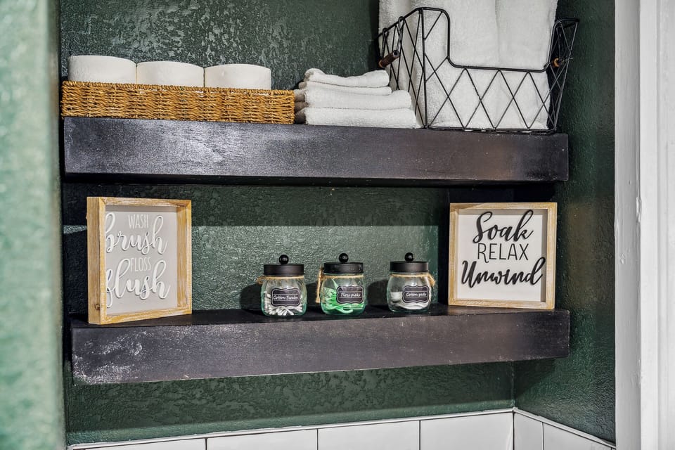 Pamper yourself with fresh towels and amenities to soak, relax, and unwind.