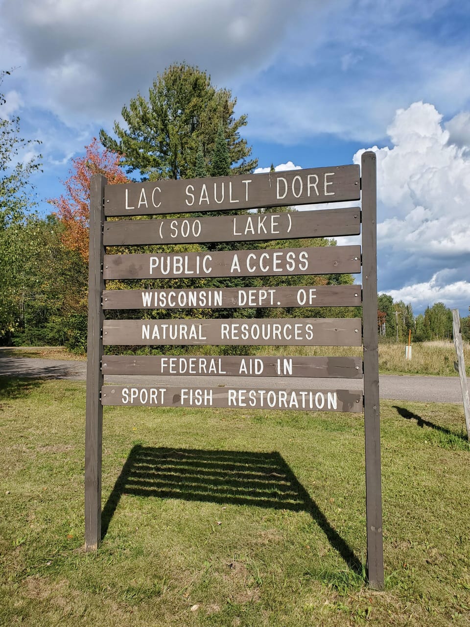Soo Lake public launch across the road from cabin
