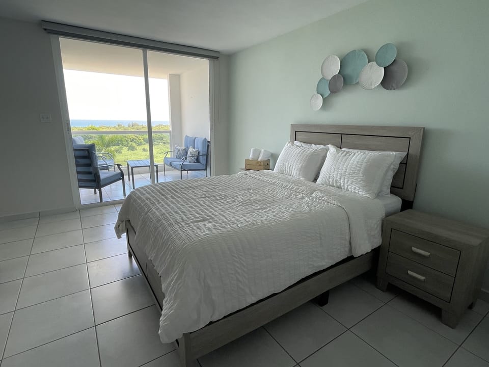 Master bedroom with private bathroom and great view