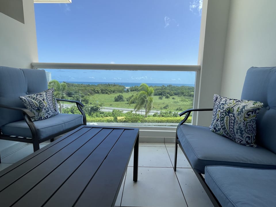 Enjoy the view from a private balcony