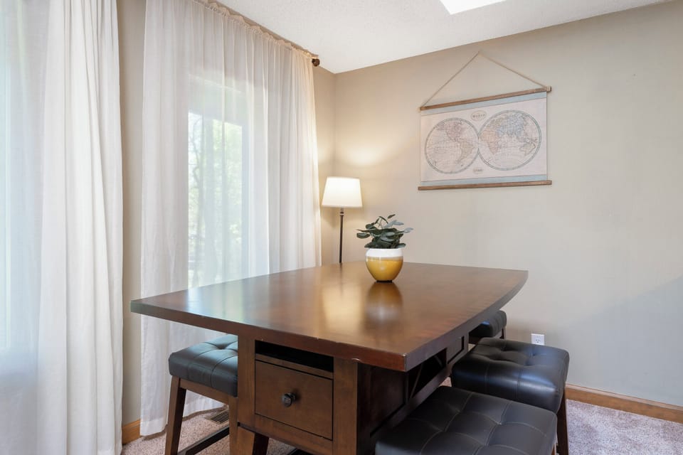 Game table nestled in TV room for ultimate fun.