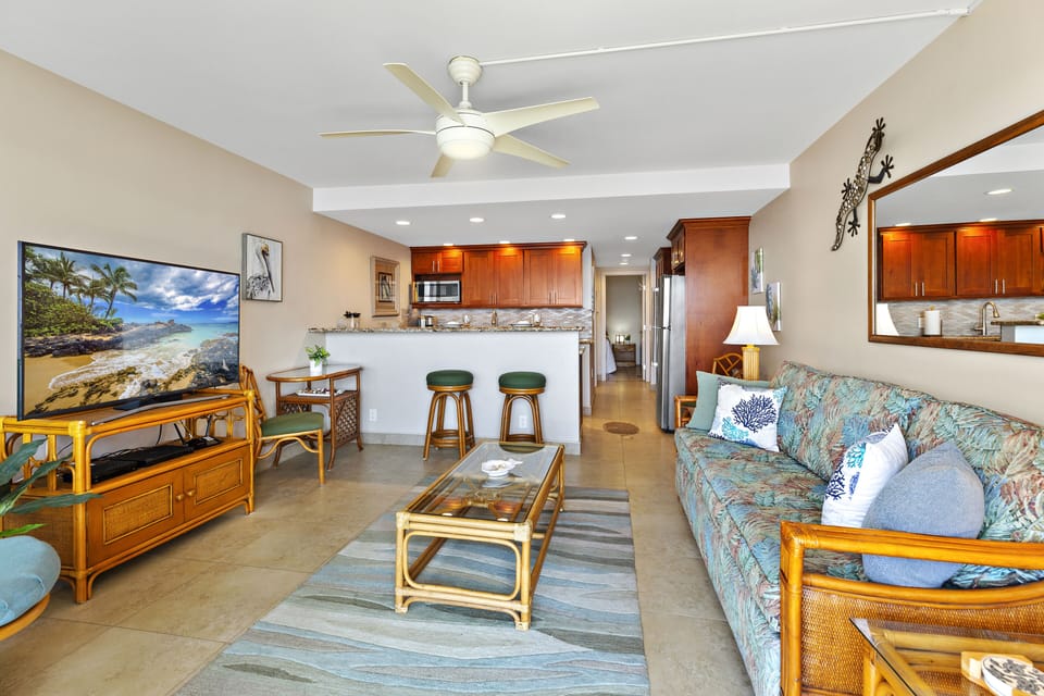 Beautifully decorated with Hawaiian inspired decor and furnishings