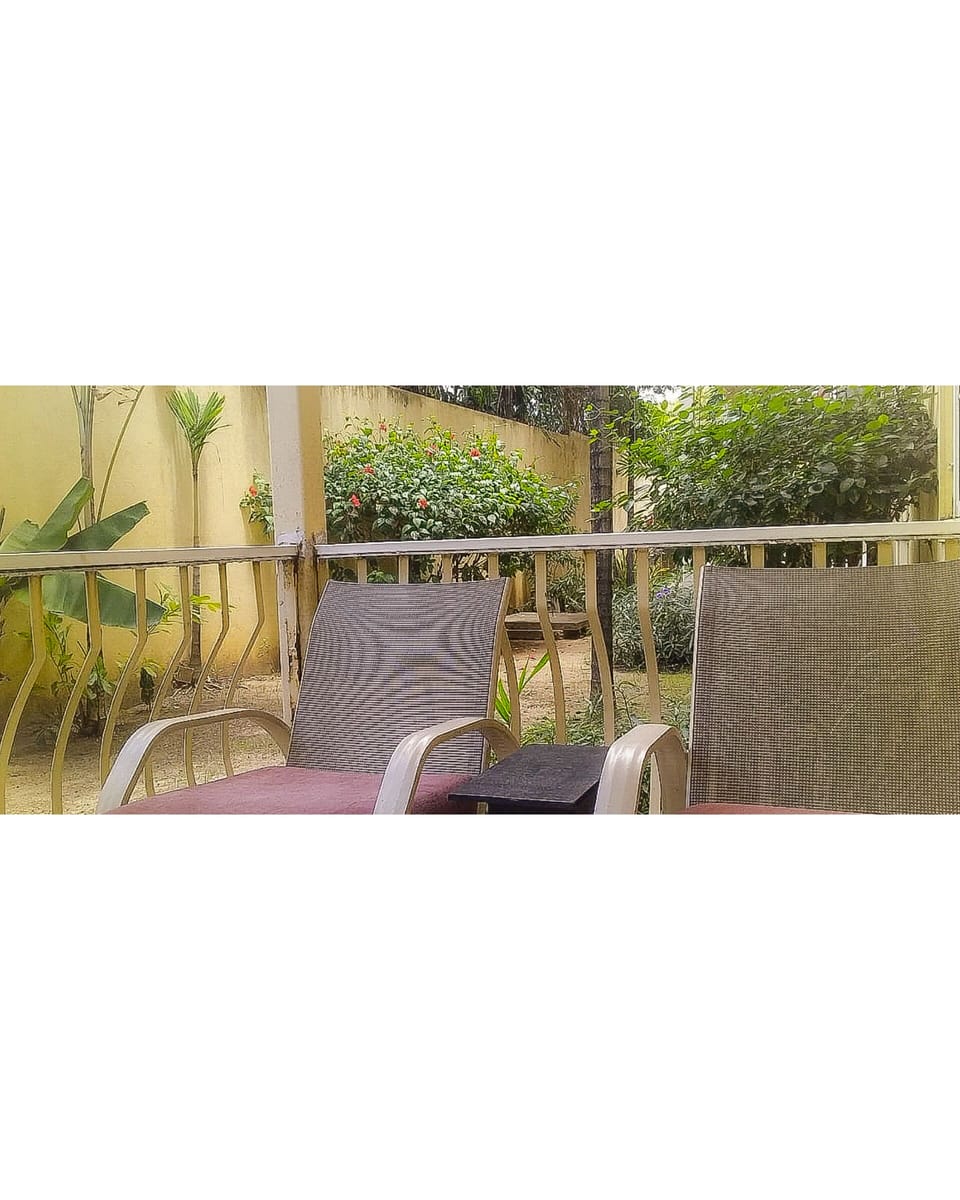 Section of patio/ balcony. Ground floor
