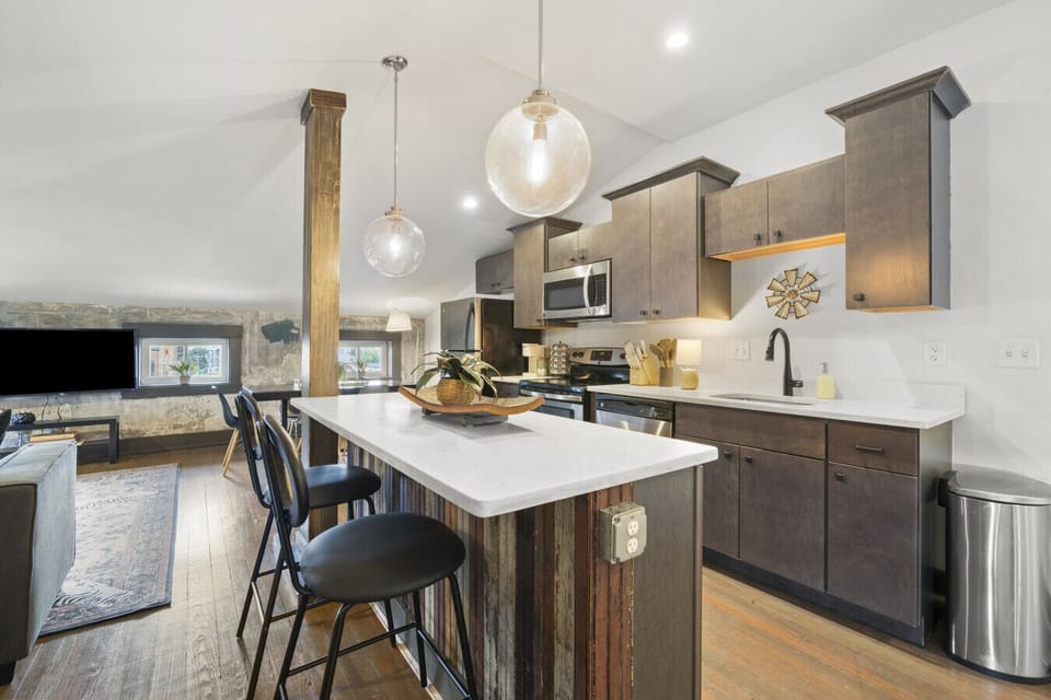 Kitchen (Fully Stocked with Bar Seating)