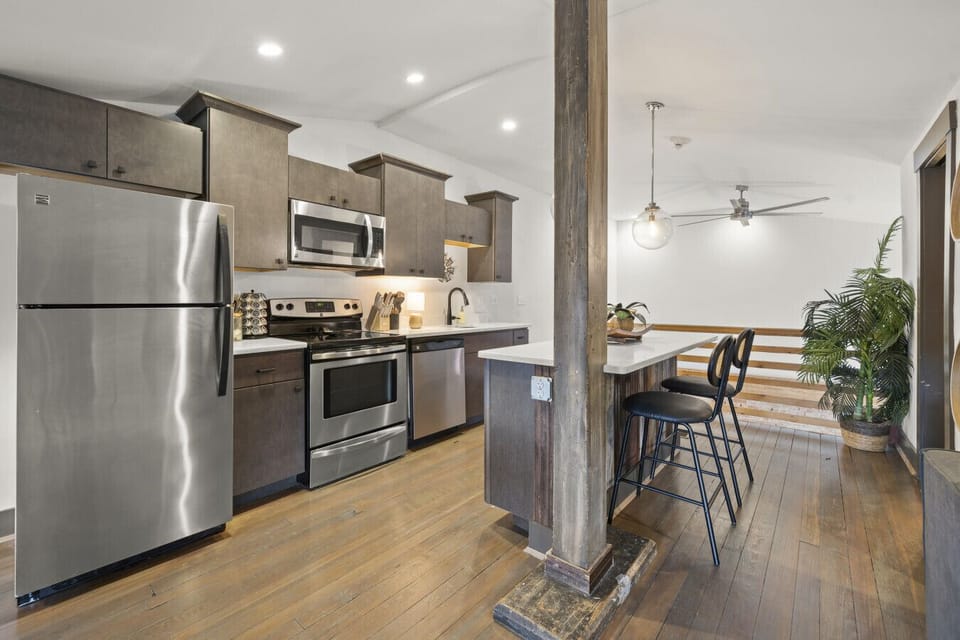 Kitchen (Fully Stocked with Bar Seating)