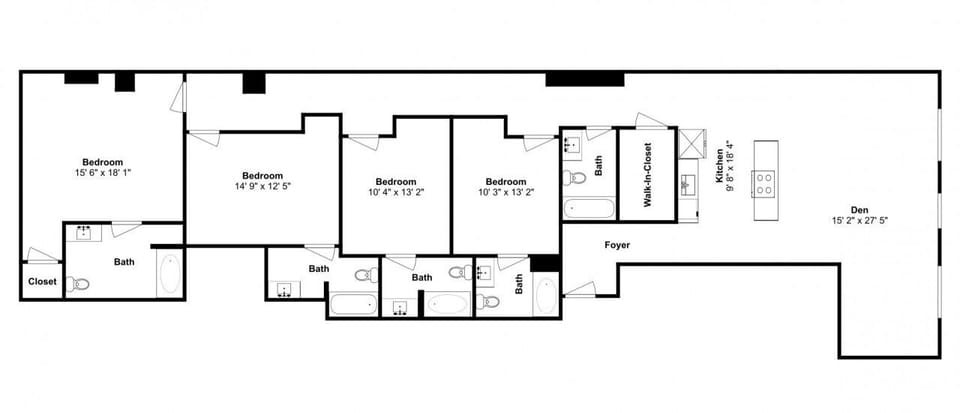Floorplan for Majestic Lofts #401!