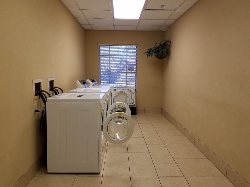 Pack light and stay fresh — our bright, modern laundry facilities are at your service.