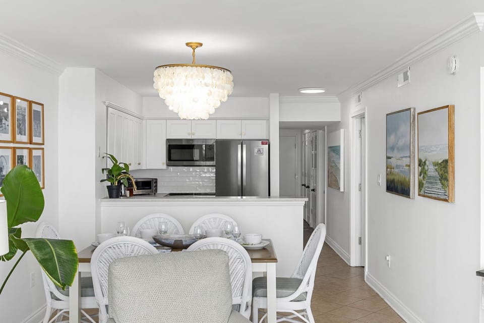 View of the kitchen and dining from the living room.