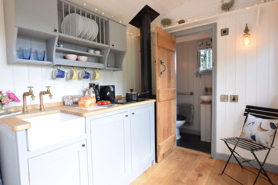 Fridge, cookware/dishes/utensils
