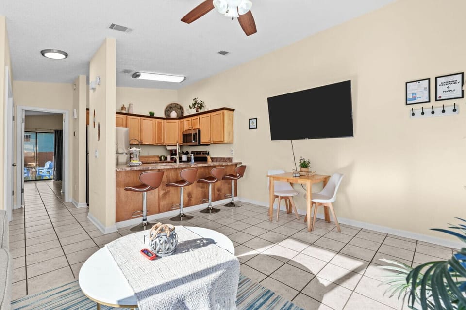 Very open living room space.