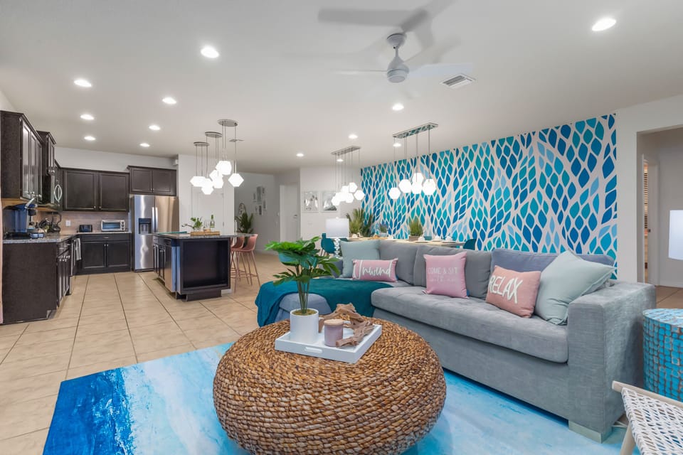 Open concept first floor is great for entertaining.