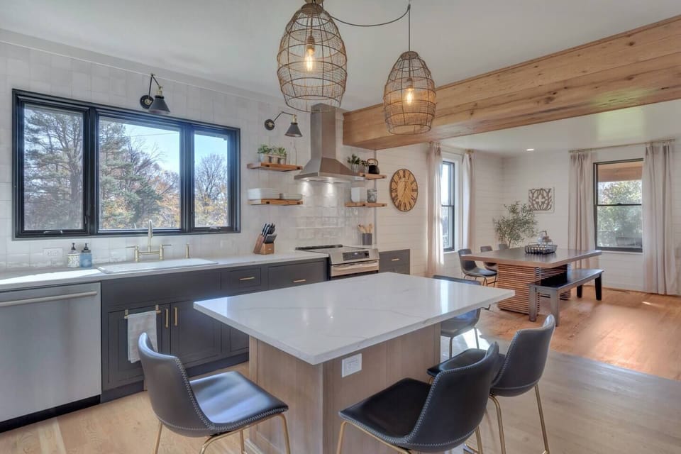 A fully equipped kitchen designed for both style and functionality, featuring modern appliances, ample counter space, and all the essentials you need to prepare delicious meals.