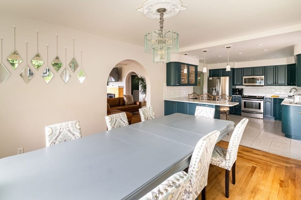 Large dining room table.