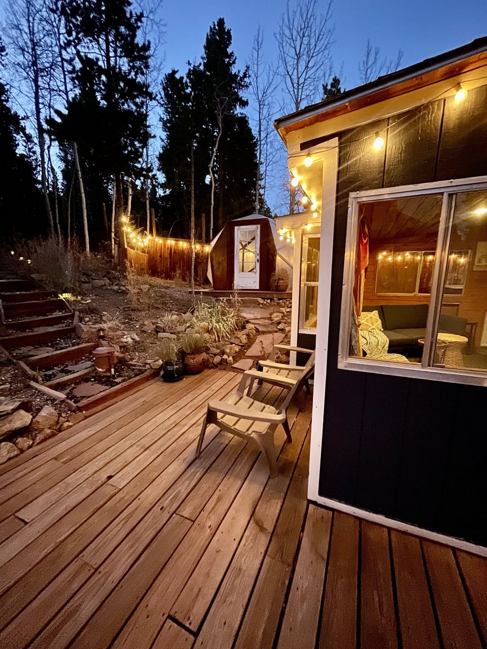 Our back deck is one of our places to hang out!