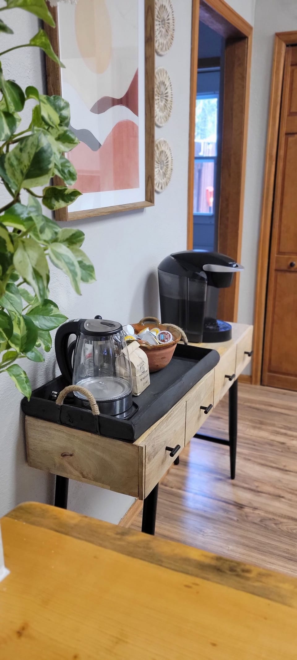 New Breakfast Bar with local coffee, a French press, Keurig, and more!