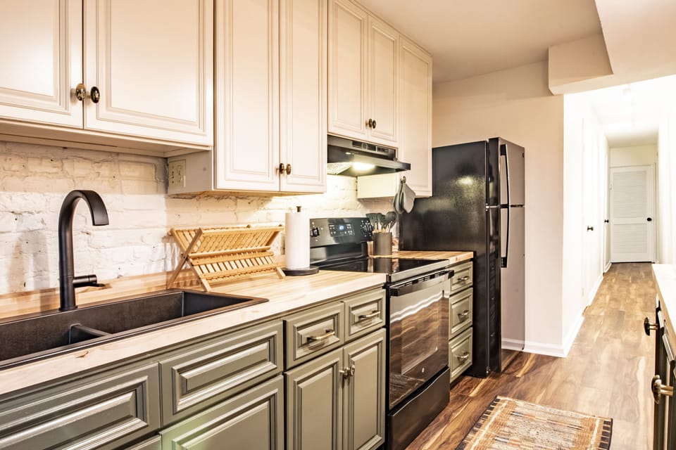 The ground level kitchen has all the basic essentials