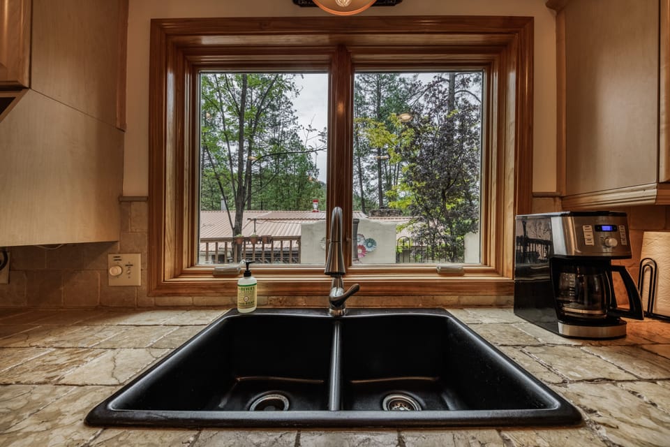 kitchen sink with view