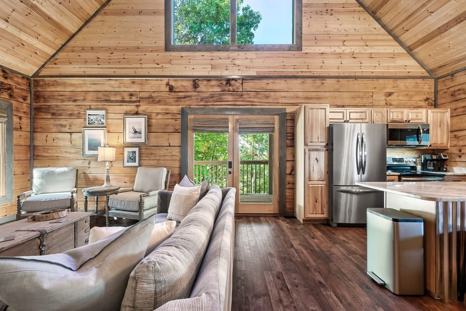 Bright, open layout with treetop views from every window
