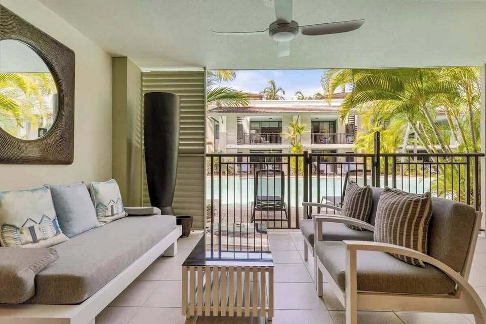 Take in picturesque poolside views from the comfort of your private balcony—with gate access to the shared pool area and private sun loungers to spend the day soaking up the sun.