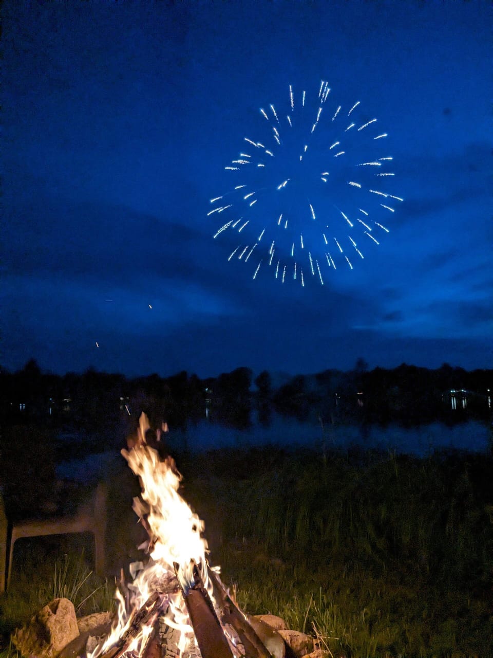 Fireworks over the lake