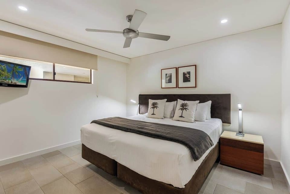The second bedroom features two singles convertible to a king upon request.