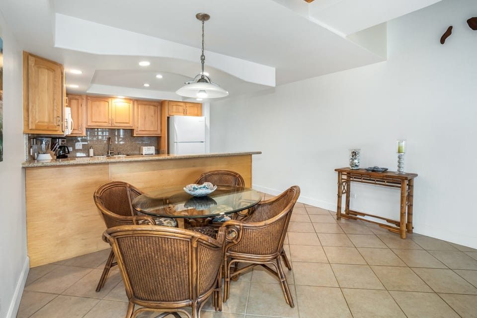 Family size dinning and kitchen area. 