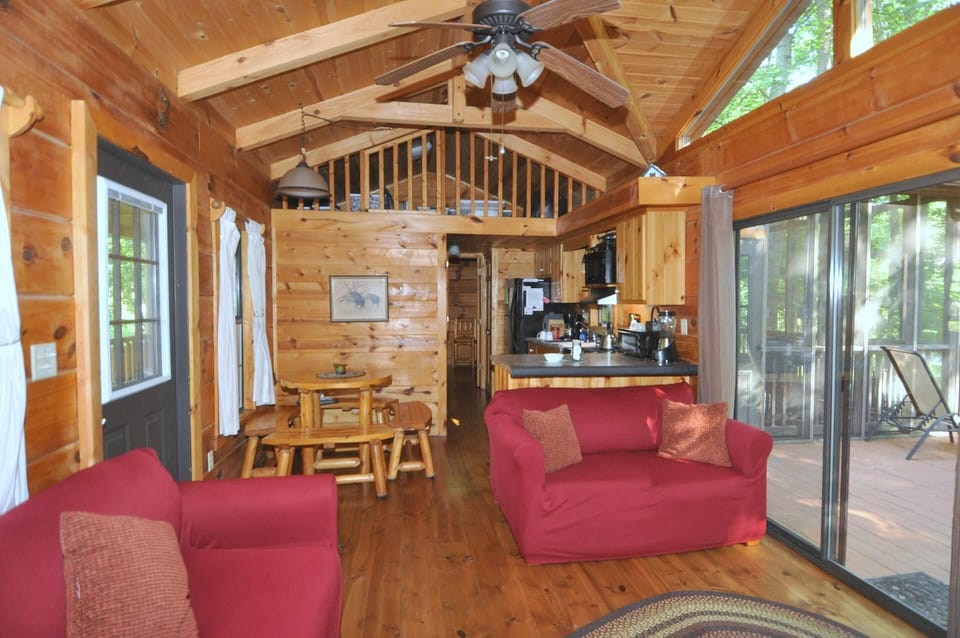 House, 2 Queen Beds (Sleepy Creek - Creekside Escape ) | Living room | Fireplace