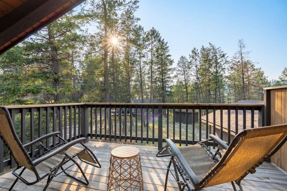 Enjoy a morning coffee listening to the birds sing before the kids get up on your private balcony.