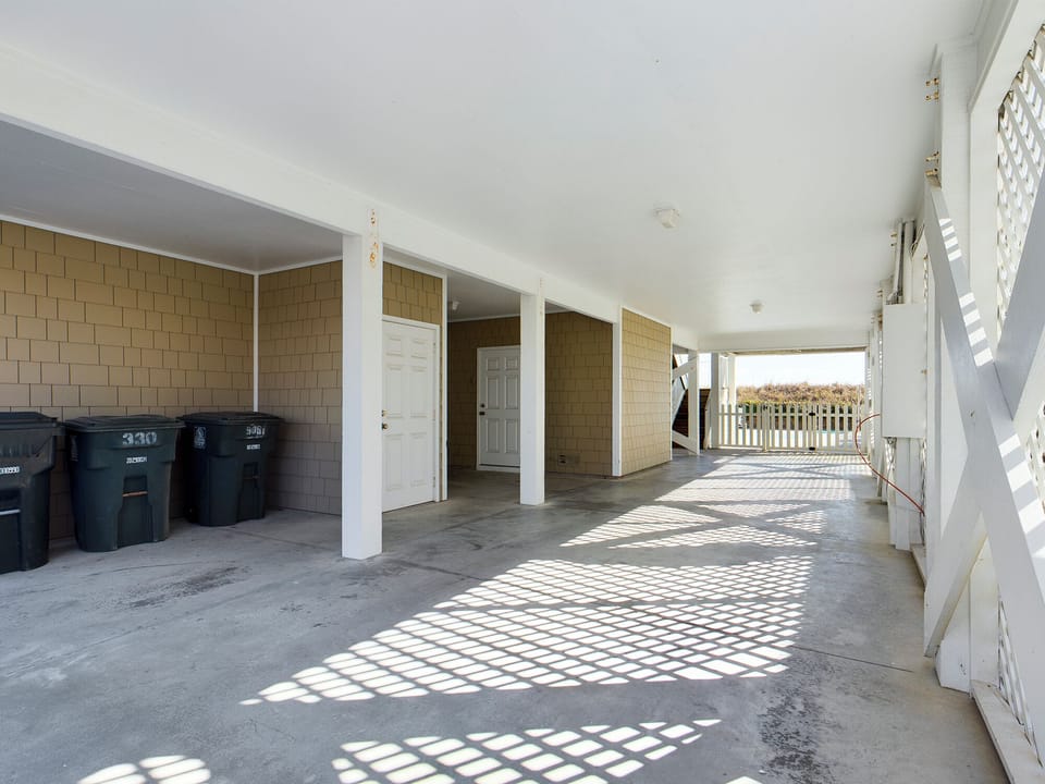 Covered parking under the home for easy arrivals and unloads