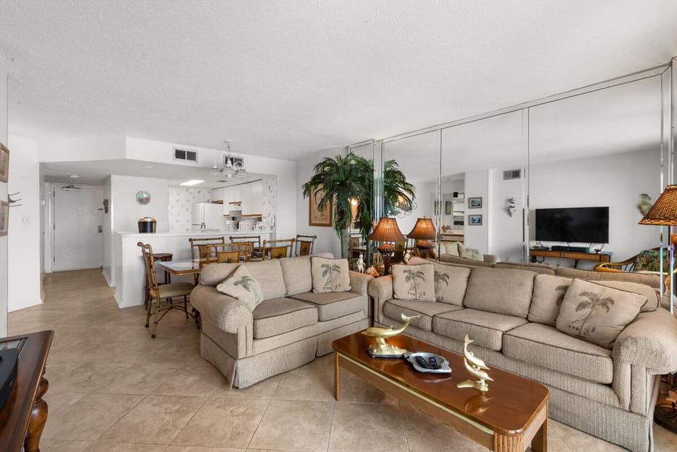 Comfortable seating with space to unwind after a beach day