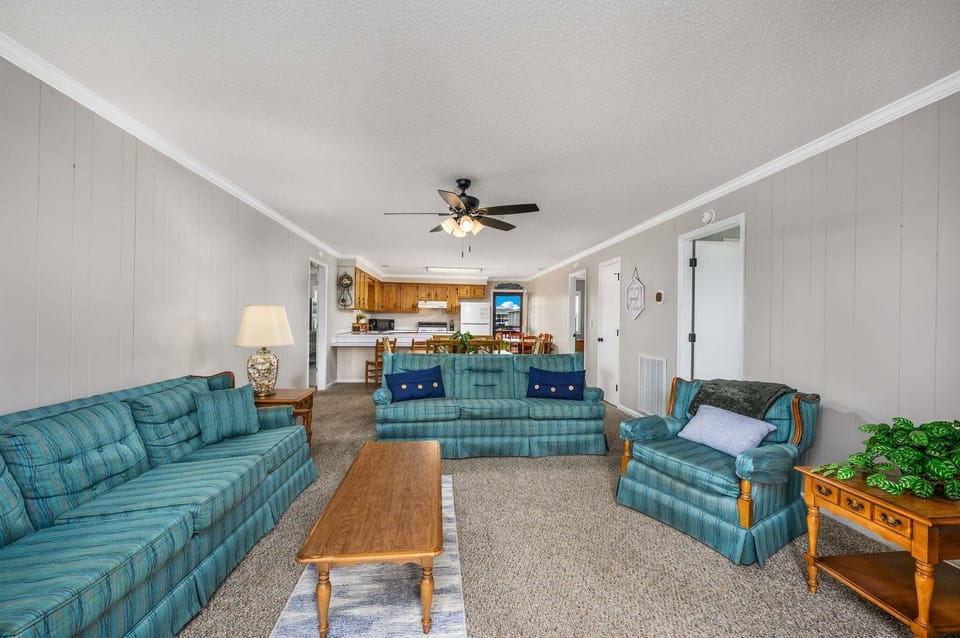This channel-front setting gives Carolina Roost a calm, tucked-away feel in the heart of Cherry Grove.