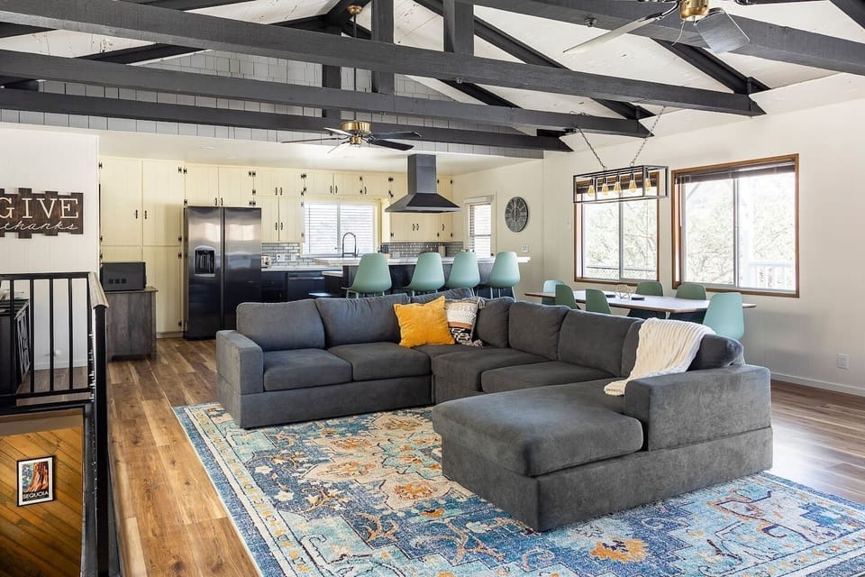 Large open concept living space with Kitchen, Living and Dining all connected perfect for multifamily hangout.