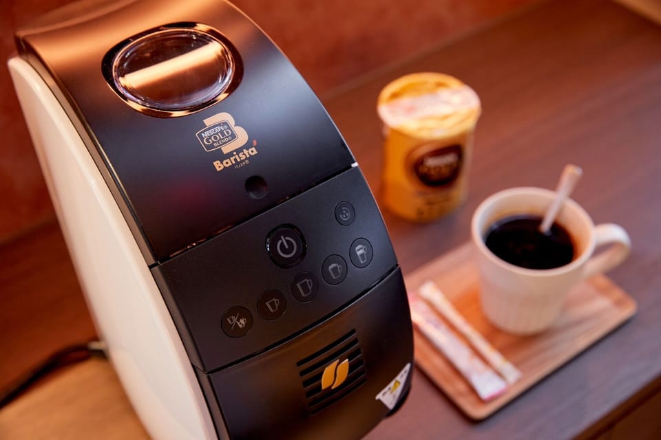 Equipped with Nescafe Gold Blend Barista 50 coffee maker. ❁Special coffee powder "Eco & System Pack" is provided free of charge.