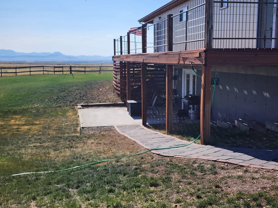 Walkway to patio and door
