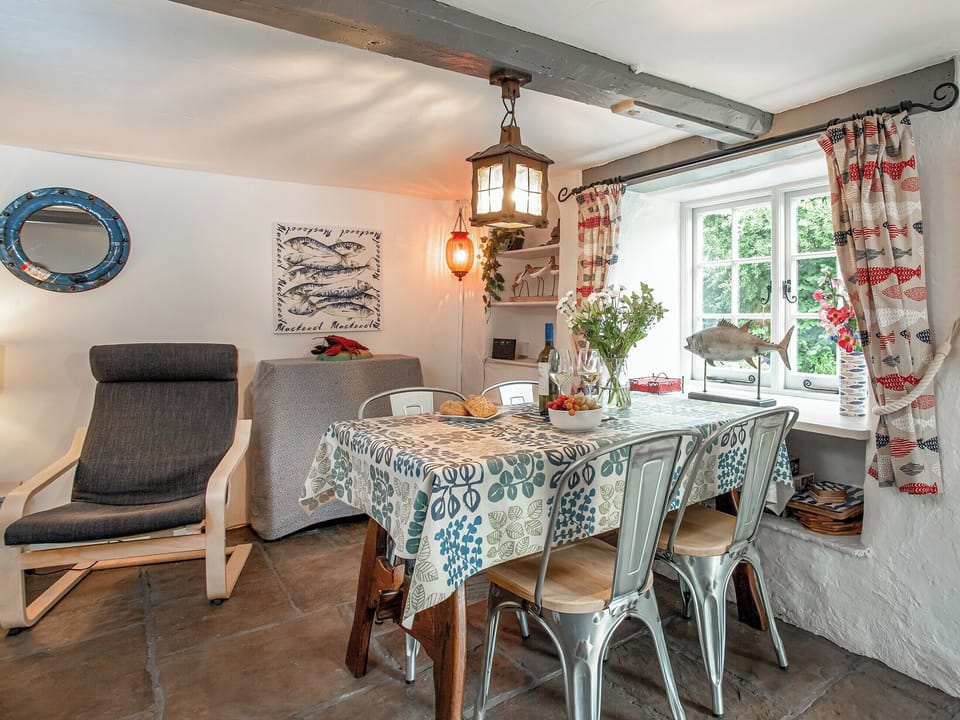 Cosy living and dining area | Lobster Cottage, Holcombe, near Dawlish