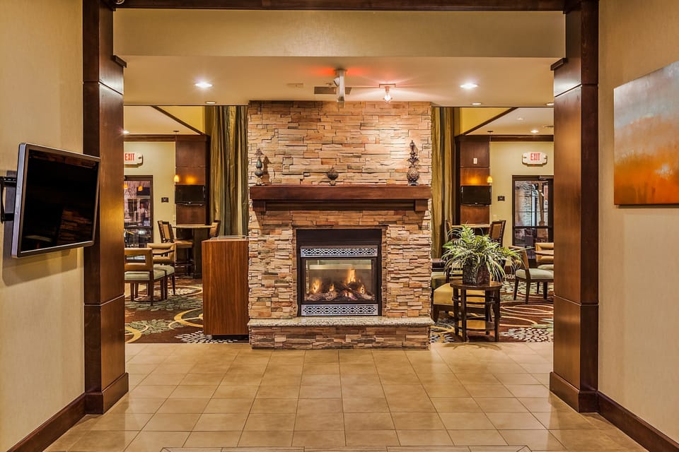 Enjoy access to the communal lounge featuring a fireplace.