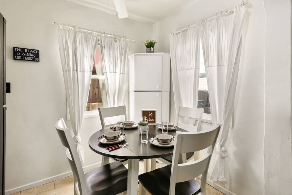 If the beach is calling....why are you still in the dining room???  LOL!