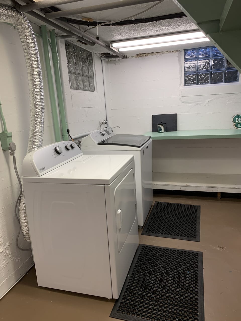 Basement washer/dryer and folding table