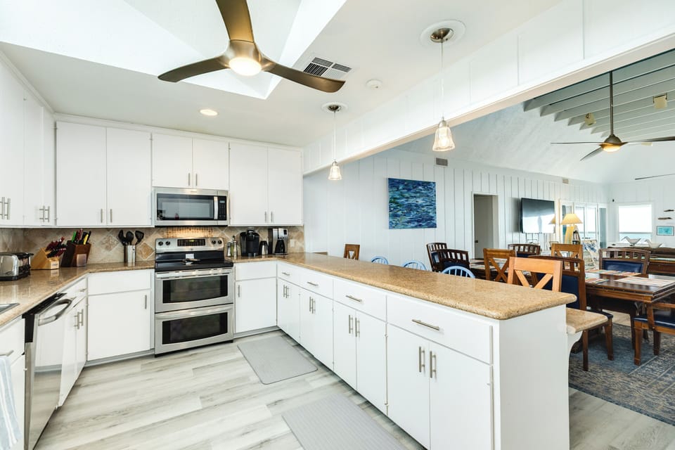 Prepare and serve homecooked meals on the large counter