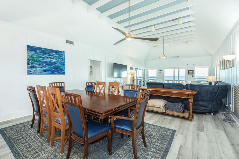 Seat up to 8 at the large dining table