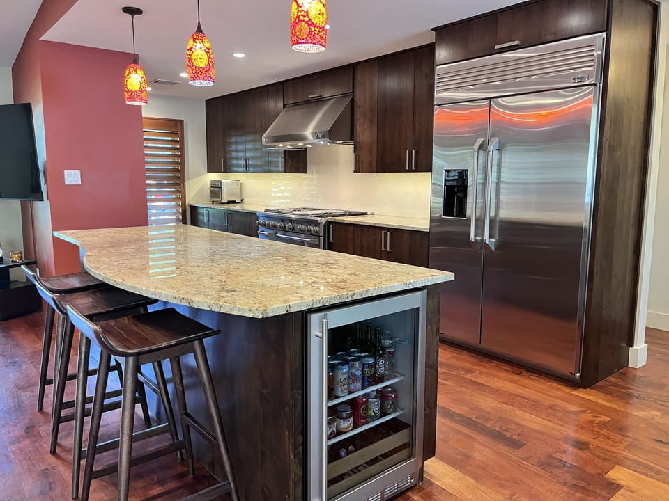Fully stocked gourmet kitchen