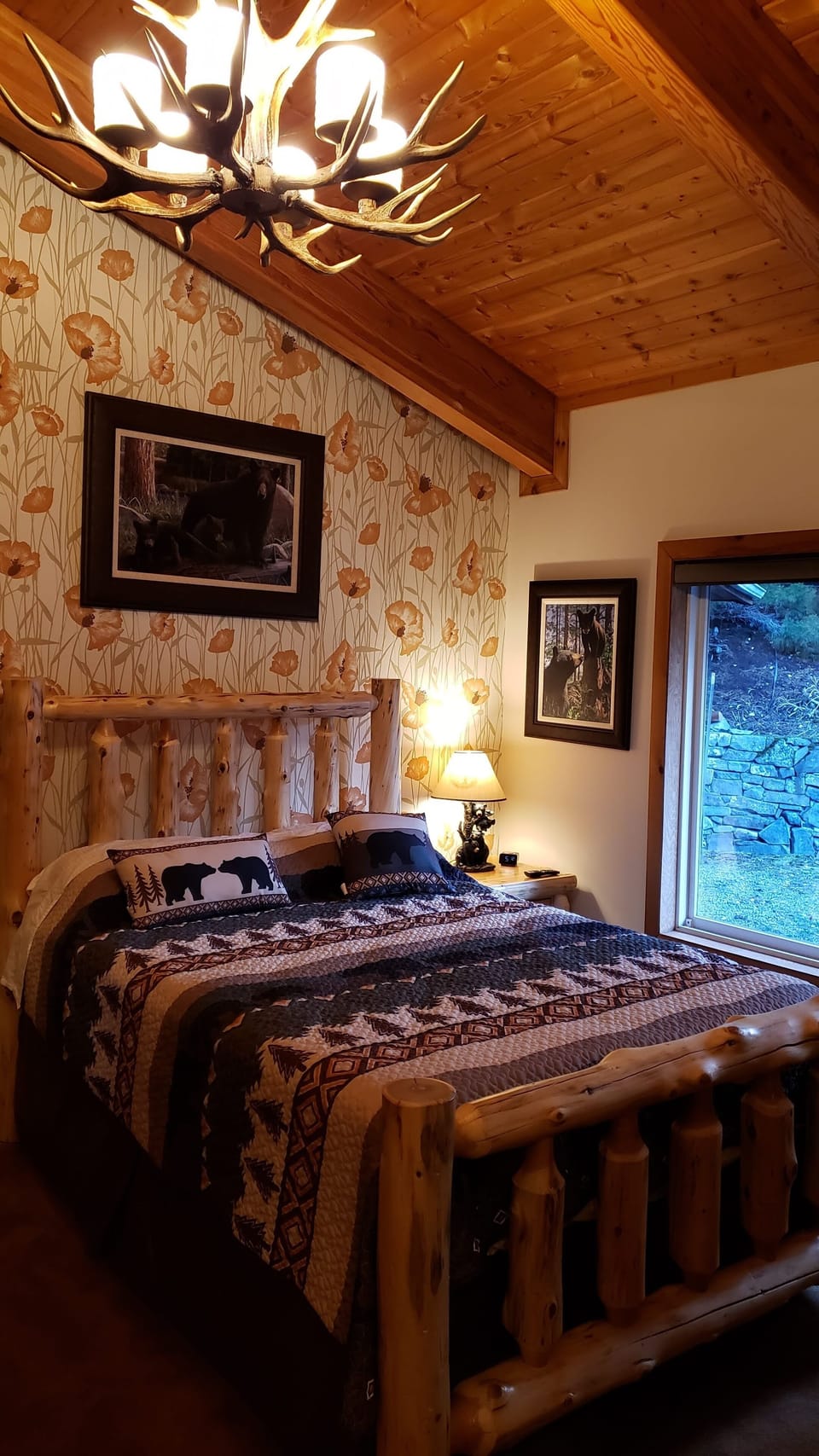 Upper level cozy second bedroom with queen bed